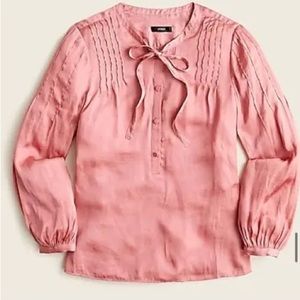 J. Crew Featherweight Satin Tie-Neck Top for Women